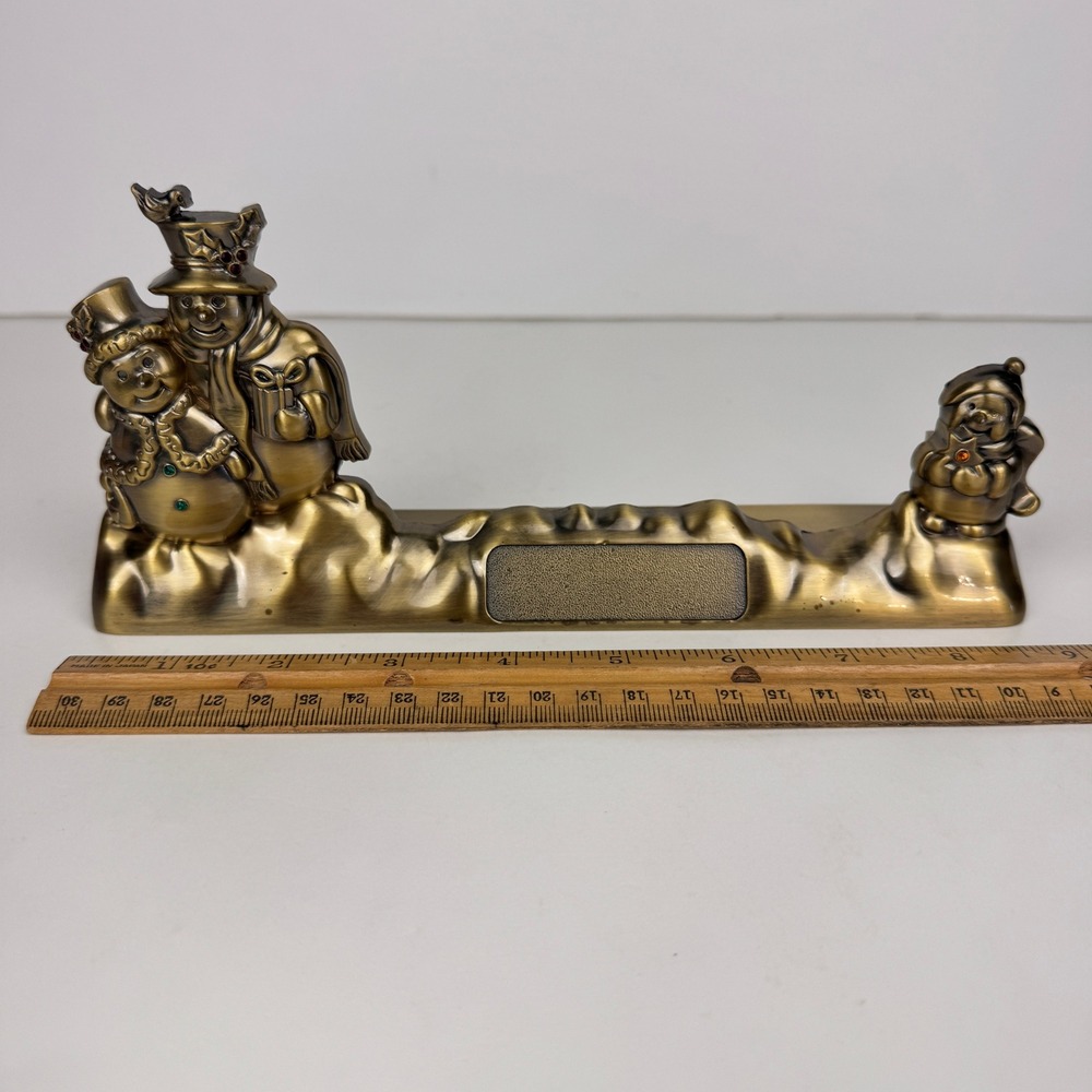 Things Remembered Swarovski Crystal Tabletop Name Plate Snowman‎ Winter READ